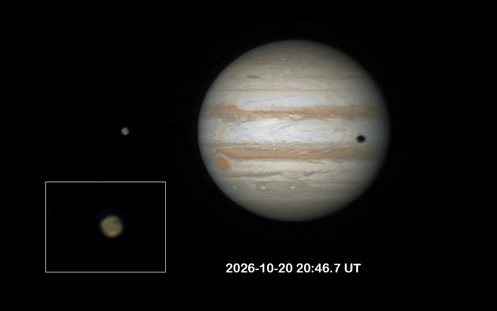 Frame from the video: The Mutual Occultation of Ganymede and Io