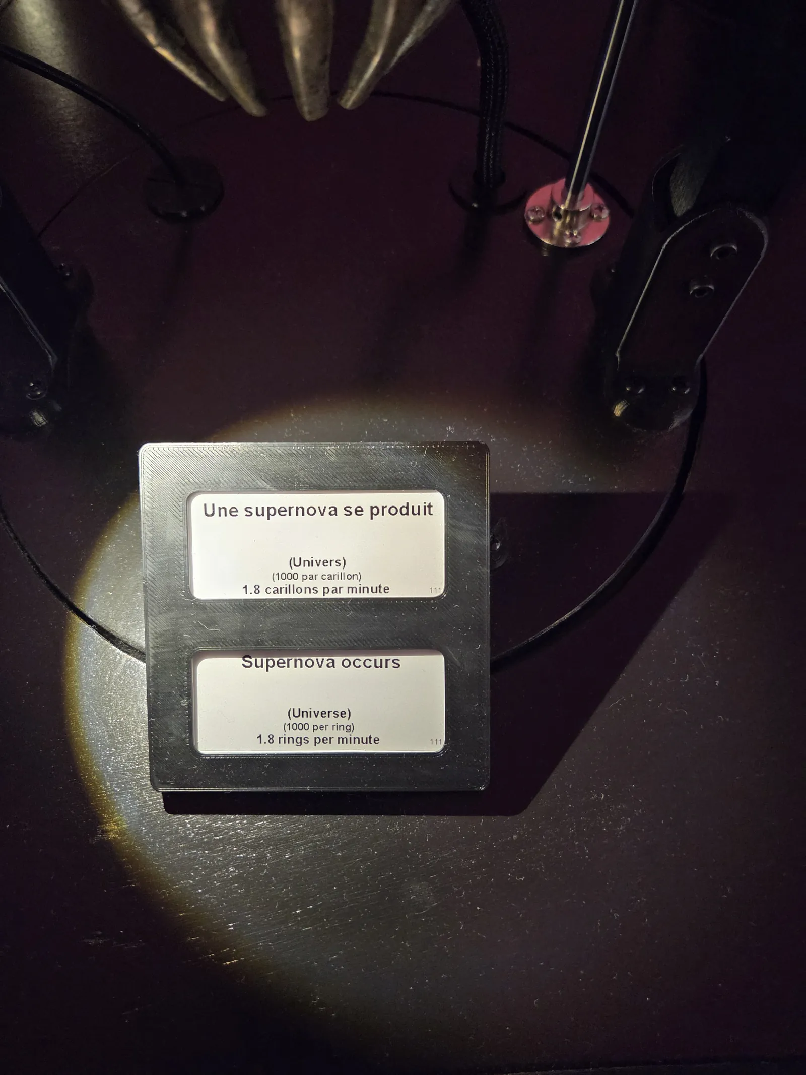 Supernova placard: 1,000 per ring, 1.8 rings per minute